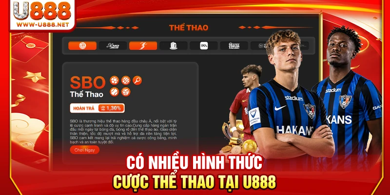 Thể Thao U888 | Xem Trực Tiếp 2.500+ Trận Đấu Free Mỗi Ngày 2 Có nhiều hình thức cược thể thao tại U888